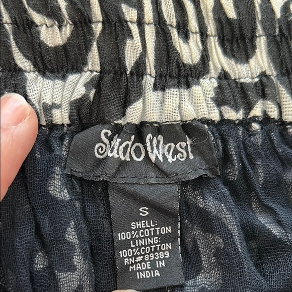 NWOT - STUDIO WEST 100% Cotton Tiered Black and White Skirt - Picture 2 of 5